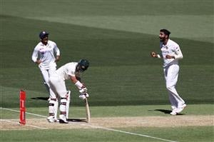 ADELAIDE, AUSTRALIA - DECEMBER 18: Jasprit Bumrah of India celebrates dismissing Matthew Wade of Australia of Australia for lbw during day two of the First Test match between Australia and India at Adelaide Oval on December 18, 2020 in Adelaide, Australia. (Photo by Ryan Pierse/Getty Images)