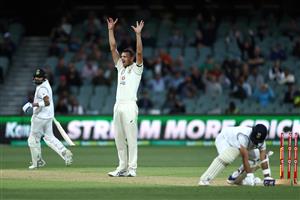 ADELAIDE, AUSTRALIA - DECEMBER 17: Josh Hazlewood of Australia appeals for a run-out attempt during day one of the First Test match between Australia and India at Adelaide Oval on December 17, 2020 in Adelaide, Australia. (Photo by Cameron Spencer/Getty Images)