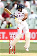 ADELAIDE, AUSTRALIA - DECEMBER 17: Mayank Agarwal of India plays a shot during day one of the First Test match between Australia and India at Adelaide Oval on December 17, 2020 in Adelaide, Australia. (Photo by Cameron Spencer/Getty Images)