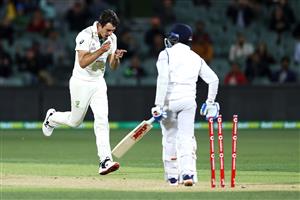 ADELAIDE, AUSTRALIA - DECEMBER 18: Pat Cummins of Australia celebrates taking the wicket of Prithvi Shaw of India during day two of the First Test match between Australia and India at Adelaide Oval on December 18, 2020 in Adelaide, Australia. (Photo by Ryan Pierse/Getty Images)