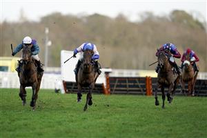 ASCOT, ENGLAND - DECEMBER 19: Aidan Coleman riding Paisley Park (R, spotted cap) clear the last to win The Porsche Long Walk Hurdle from Richard Johnson and Thyme Hill (L, white cap) at Ascot Racecourse on December 19, 2020 in Ascot, England. Owners are allowed to attend if they have a runner at the meeting otherwise racing remains behind closed doors to the public due to the Coronavirus pandemic. (Photo by Alan Crowhurst/Getty Images)
