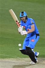 HOBART, AUSTRALIA - DECEMBER 20: Phil Salt of the Strikers
bats during the Big Bash League match between the Sydney Sixers and the Adelaide Strikers at Blundstone Arena, on December 20, 2020, in Hobart, Australia. (Photo by Steve Bell/Getty Images)