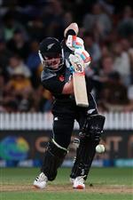 HAMILTON, NEW ZEALAND - DECEMBER 20: Tim Seifert of New Zealand hits the ball during game two of the International T20 series between New Zealand and Pakistan at Seddon Park on December 20, 2020 in Hamilton, New Zealand. (Photo by Fiona Goodall/Getty Images)