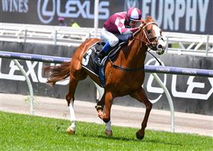 MELBOURNE, AUSTRALIA - DECEMBER 19: Jason Benbow riding Written Miss to win Race 2, the Lexus Holiday Plate, during Melbourne Racing at Flemington Racecourse on December 19, 2020 in Melbourne, Australia. (Photo by Vince Caligiuri/Getty Images)