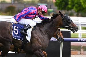 MELBOURNE, AUSTRALIA - DECEMBER 19: Lewis German rides Seberate to win race 5, the Myer Giftorium Handicap, during Melbourne Racing at Flemington Racecourse on December 19, 2020 in Melbourne, Australia. (Photo by Vince Caligiuri/Getty Images)