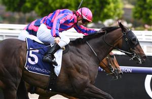MELBOURNE, AUSTRALIA - DECEMBER 19: Lewis German rides Seberate to win race 5, the Myer Giftorium Handicap, during Melbourne Racing at Flemington Racecourse on December 19, 2020 in Melbourne, Australia. (Photo by Vince Caligiuri/Getty Images)