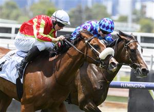 MELBOURNE, AUSTRALIA - DECEMBER 19: Damian Lane riding Wentwood wins Race 1, the Seppelt Salinger Handicap, during Melbourne Racing at Flemington Racecourse on December 19, 2020 in Melbourne, Australia. (Photo by Vince Caligiuri/Getty Images)