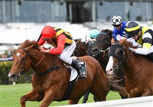 MELBOURNE, AUSTRALIA - DECEMBER 19: Damien Oliver riding Vassilator wins Race 8, the Kennedy Handicap, during Melbourne Racing at Flemington Racecourse on December 19, 2020 in Melbourne, Australia. (Photo by Vince Caligiuri/Getty Images)