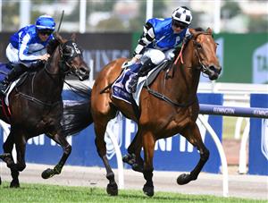 MELBOURNE, AUSTRALIA - DECEMBER 19: Jamie Kah riding Lunakorn to win race 6, the Merry Christmas Vrc Members Plate, during Melbourne Racing at Flemington Racecourse on December 19, 2020 in Melbourne, Australia. (Photo by Vince Caligiuri/Getty Images)