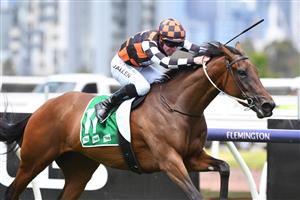 MELBOURNE, AUSTRALIA - DECEMBER 19: Jockey John Allen riding
Zou Dancer to win Race 3, the Tab App Trophy, during Melbourne Racing at Flemington Racecourse on December 19, 2020 in Melbourne, Australia. (Photo by Vince Caligiuri/Getty Images)