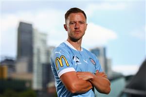 MELBOURNE, AUSTRALIA - DECEMBER 17: Scott Jamieson of Melbourne City poses during an A-League media opportunity at Batman Park on December 17, 2020 in Melbourne, Australia. (Photo by Graham Denholm/Getty Images)