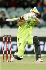 CANBERRA, AUSTRALIA - DECEMBER 22: Ben Cutting of the Thunder evades a short ball during the Big Bash League match between the Sydney Thunder and the Perth Scorchers at Manuka Oval, on December 22, 2020, in Canberra, Australia. (Photo by Darrian Traynor/Getty Images)