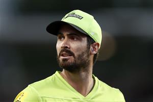 CANBERRA, AUSTRALIA - DECEMBER 22: Ben Cutting of the Thunder looks on during the Big Bash League match between the Sydney Thunder and the Perth Scorchers at Manuka Oval, on December 22, 2020, in Canberra, Australia. (Photo by Darrian Traynor/Getty Images)