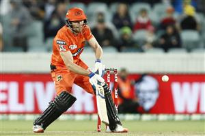 CANBERRA, AUSTRALIA - DECEMBER 22: Cameron Bancroft of the Perth Scorchers bats during the Big Bash League match between the Sydney Thunder and the Perth Scorchers at Manuka Oval, on December 22, 2020, in Canberra, Australia. (Photo by Darrian Traynor/Getty Images)
