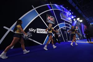LONDON, ENGLAND - DECEMBER 22: A view of the arena during day eight of the PDC William Hill World Darts Championship at Alexandra Palace on December 22, 2020 in London, England. (Photo by Luke Walker/Getty Images)