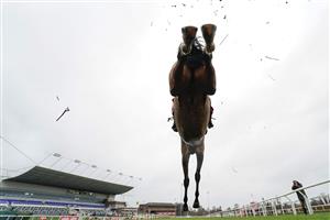 SUNBURY, ENGLAND - DECEMBER 26: Adam Wedge riding Killer Clown clear the last to win The Play Ladbrokes 5-A-Side On Football Novices' Limited Handicap Chase at Kempton Park Racecourse on December 26, 2020 in Sunbury, England. Owners are allowed to attend if they have a runner at the meeting otherwise racing remains behind closed doors to the public due to the Coronavirus pandemic. (Photo by Alan Crowhurst/Getty Images)