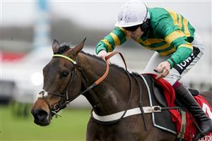 SUNBURY, ENGLAND - DECEMBER 26: Aidan Coleman riding Epatante finishing runner up in The Ladbrokes Christmas Hurdle at Kempton Park Racecourse on December 26, 2020 in Sunbury, England. Owners are allowed to attend if they have a runner at the meeting otherwise racing remains behind closed doors to the public due to the Coronavirus pandemic. (Photo by Alan Crowhurst/Getty Images)