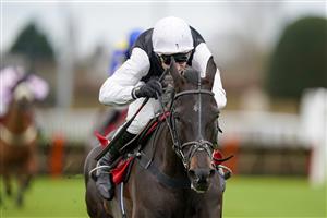 SUNBURY, ENGLAND - DECEMBER 26: Harry Skelton riding Third Time Lucki clear the last to win The Get Your Ladbrokes 1 Free Bet Novices' Hurdle at Kempton Park Racecourse on December 26, 2020 in Sunbury, England. Owners are allowed to attend if they have a runner at the meeting otherwise racing remains behind closed doors to the public due to the Coronavirus pandemic. (Photo by Alan Crowhurst/Getty Images)