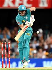 BRISBANE, AUSTRALIA - DECEMBER 27: Max Bryant of the Heat plays a shot during the Big Bash League match between the Brisbane Heat and the Hobart Hurricanes at The Gabba, on December 27, 2020, in Brisbane, Australia. (Photo by Bradley Kanaris/Getty Images)