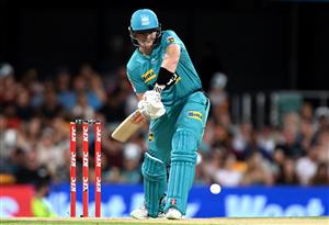 BRISBANE, AUSTRALIA - DECEMBER 27: Max Bryant of the Heat plays a shot during the Big Bash League match between the Brisbane Heat and the Hobart Hurricanes at The Gabba, on December 27, 2020, in Brisbane, Australia. (Photo by Bradley Kanaris/Getty Images)