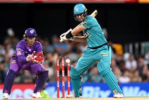 BRISBANE, AUSTRALIA - DECEMBER 27: Jack Wildermuth of the Heat plays a shot during the Big Bash League match between the Brisbane Heat and the Hobart Hurricanes at The Gabba, on December 27, 2020, in Brisbane, Australia. (Photo by Bradley Kanaris/Getty Images)