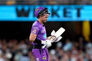 BRISBANE, AUSTRALIA - DECEMBER 27: Darcy Short of the Hurricanes looks dejected after losing his wicket during the Big Bash League match between the Brisbane Heat and the Hobart Hurricanes at The Gabba, on December 27, 2020, in Brisbane, Australia. (Photo by Bradley Kanaris/Getty Images)
