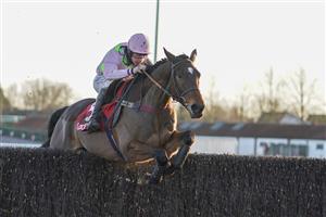 SUNBURY, ENGLAND - DECEMBER 27: Charlie Deutsch riding Royale Pagaille clear the last to win The Ladbrokes Committed To Safer Gambling Handicap Chase at Kempton Park Racecourse on December 27, 2020 in Sunbury, England. Owners are allowed to attend if they have a runner at the meeting otherwise racing remains behind closed doors to the public due to the Coronavirus pandemic. (Photo by Alan Crowhurst/Getty Images)