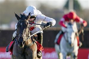 SUNBURY, ENGLAND - DECEMBER 27: Harry Skelton riding Nube Negra clear the last to win The Ladbrokes Desert Orchid Chase at Kempton Park Racecourse on December 27, 2020 in Sunbury, England. Owners are allowed to attend if they have a runner at the meeting otherwise racing remains behind closed doors to the public due to the Coronavirus pandemic. (Photo by Alan Crowhurst/Getty Images)