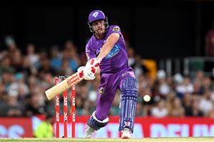BRISBANE, AUSTRALIA - DECEMBER 27: James Faulkner of the Hurricanes plays a shot during the Big Bash League match between the Brisbane Heat and the Hobart Hurricanes at The Gabba, on December 27, 2020, in Brisbane, Australia. (Photo by Bradley Kanaris/Getty Images)