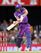 BRISBANE, AUSTRALIA - DECEMBER 27: James Faulkner of the Hurricanes plays a shot during the Big Bash League match between the Brisbane Heat and the Hobart Hurricanes at The Gabba, on December 27, 2020, in Brisbane, Australia. (Photo by Bradley Kanaris/Getty Images)