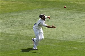 MELBOURNE, AUSTRALIA - DECEMBER 28: Ajinkya Rahane of India attempts to catch a shot from Matthew Wade of Australia during day three of the Second Test match between Australia and India at Melbourne Cricket Ground on December 28, 2020 in Melbourne, Australia. (Photo by Robert Cianflone/Getty Images)