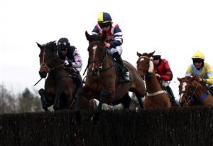 CATTERICK, ENGLAND - DECEMBER 28: Barden Bella ridden by Gavin Sheehan on their way to winning the Sky Bet Enter ITV7 Tonight Novices' Handicap Chase at Catterick Racecourse on December 28, 2020 in Catterick, England. (Photo by Tim Goode - Pool / Getty Images)