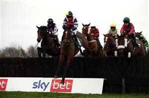 CATTERICK, ENGLAND - DECEMBER 28: Barden Bella ridden by Gavin Sheehan on their way to winning the Sky Bet Enter ITV7 Tonight Novices' Handicap Chase at Catterick Racecourse on December 28, 2020 in Catterick, England. (Photo by Tim Goode - Pool / Getty Images)