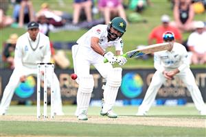 TAURANGA, NEW ZEALAND - DECEMBER 28: Fawad Alam of Pakistan bats during day three of the First Test match in the series between New Zealand and Pakistan at Bay Oval on December 28, 2020 in Tauranga, New Zealand. (Photo by Phil Walter/Getty Images)