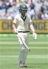 MELBOURNE, AUSTRALIA - DECEMBER 28: Joe Burns of Australia walks off the field after being dismissed by Umesh Yadav of India during day three of the Second Test match between Australia and India at Melbourne Cricket Ground on December 28, 2020 in Melbourne, Australia. (Photo by Quinn Rooney/Getty Images)