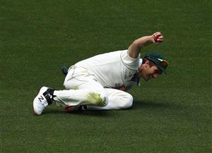 MELBOURNE, AUSTRALIA - DECEMBER 28: Pat Cummins of Australia takes a catch to dismiss Ravindra Jadeja of India during day three of the Second Test match between Australia and India at Melbourne Cricket Ground on December 28, 2020 in Melbourne, Australia. (Photo by Robert Cianflone/Getty Images)