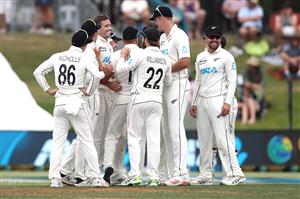 TAURANGA, NEW ZEALAND - DECEMBER 28: Tim Southee of New Zealand celebrates his wicket of Azhar Ali of Pakistan during day three of the First Test match in the series between New Zealand and Pakistan at Bay Oval on December 28, 2020 in Tauranga, New Zealand. (Photo by Phil Walter/Getty Images)