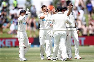 TAURANGA, NEW ZEALAND - DECEMBER 28: Trent Boult of New Zealand celebrates his dismissal of Mohammad Abbas of Pakistan during day three of the First Test match in the series between New Zealand and Pakistan at Bay Oval on December 28, 2020 in Tauranga, New Zealand. (Photo by Phil Walter/Getty Images)
