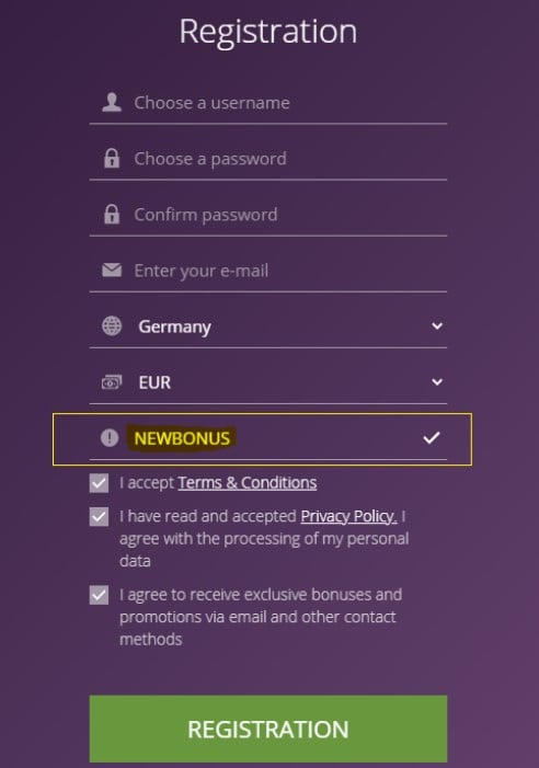 MalinaCasino Promo Code NEWBONUS