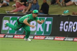 CANBERRA, AUSTRALIA - DECEMBER 29: Hilton Cartwright of the Stars attempts to stop a boundary during the Big Bash League match between Sydney Thunder and the Melbourne Stars at Manuka Oval, on December 29, 2020, in Canberra, Australia. (Photo by Mike Owen/Getty Images)