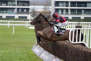 NEWBURY, ENGLAND - DECEMBER 29: Connor Brace riding Paint The Dream clear the last to win The MansionBet's Bet 10 Get 20 Novices' Limited Handicap Chase at Newbury Racecourse on December 29, 2020 in Newbury, England. Owners are allowed to attend if they have a runner at the meeting otherwise racing remains behind closed doors to the public due to the Coronavirus pandemic. (Photo by Alan Crowhurst/Getty Images)