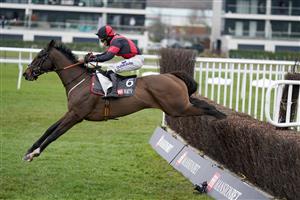 NEWBURY, ENGLAND - DECEMBER 29: Connor Brace riding Paint The Dream clear the last to win The MansionBet's Bet 10 Get 20 Novices' Limited Handicap Chase at Newbury Racecourse on December 29, 2020 in Newbury, England. Owners are allowed to attend if they have a runner at the meeting otherwise racing remains behind closed doors to the public due to the Coronavirus pandemic. (Photo by Alan Crowhurst/Getty Images)