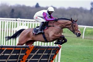 NEWBURY, ENGLAND - DECEMBER 29: Harry Cobden riding Bravemansgame clear the last to win The MansionBet Challow Novices' Hurdle at Newbury Racecourse on December 29, 2020 in Newbury, England. Owners are allowed to attend if they have a runner at the meeting otherwise racing remains behind closed doors to the public due to the Coronavirus pandemic. (Photo by Alan Crowhurst/Getty Images)