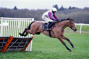NEWBURY, ENGLAND - DECEMBER 29: Harry Cobden riding Bravemansgame clear the last to win The MansionBet Challow Novices' Hurdle at Newbury Racecourse on December 29, 2020 in Newbury, England. Owners are allowed to attend if they have a runner at the meeting otherwise racing remains behind closed doors to the public due to the Coronavirus pandemic. (Photo by Alan Crowhurst/Getty Images)