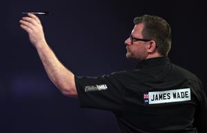 LONDON, ENGLAND - DECEMBER 29: James Wade in action during his third round match against Stephen Bunting of England during day twelve of the PDC William Hill World Darts Championship at Alexandra Palace on December 29, 2020 in London, England. (Photo by Luke Walker/Getty Images)