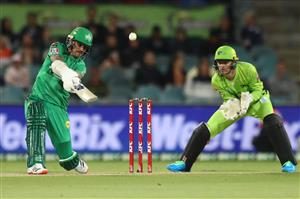 CANBERRA, AUSTRALIA - DECEMBER 29: Nic Maddinson of the Stars bats during the Big Bash League match between Sydney Thunder and the Melbourne Stars at Manuka Oval, on December 29, 2020, in Canberra, Australia. (Photo by Mike Owen/Getty Images)