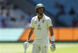 MELBOURNE, AUSTRALIA - DECEMBER 29: Pat Cummins of Australia walks off after he was dismissed during day four of the Second Test match between Australia and India at Melbourne Cricket Ground on December 29, 2020 in Melbourne, Australia. (Photo by Robert Cianflone/Getty Images)