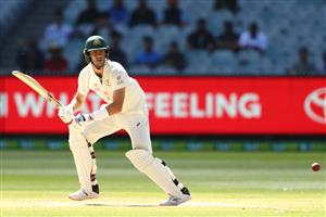 MELBOURNE, AUSTRALIA - DECEMBER 29: Pat Cummins of Australia bats during day four of the Second Test match between Australia and India at Melbourne Cricket Ground on December 29, 2020 in Melbourne, Australia. (Photo by Robert Cianflone/Getty Images)