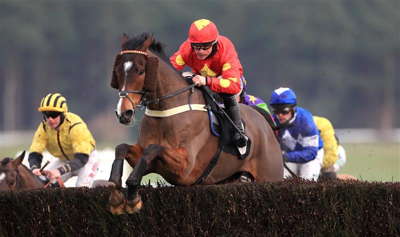 MARKET RASEN, ENGLAND - DECEMBER 30: Lord Bryan ridden by James Bowen in action during The Lincolnshire National Handicap Chase at Market Rasen Racecourse on December 30, 2020 in Market Rasen, England. (Photo by Mike Egerton - Pool/Getty Images)