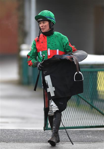 MARKET RASEN, ENGLAND - DECEMBER 30: Jockey Lee Edwards at Market Rasen Racecourse on December 30, 2020 in Market Rasen, England. (Photo by Mike Egerton - Pool/Getty Images)